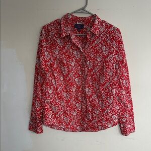 J. Crew Liberty Red Floral Button Down Shirt - Valentine’s Day